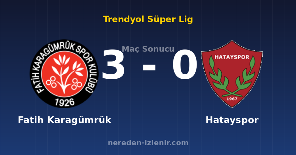 Fatih Karagümrük 3-0 Hatayspor