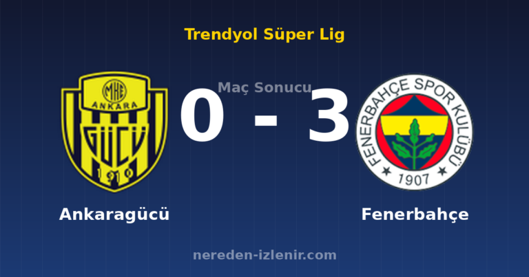 Ankaragücü 0-3 Fenerbahçe