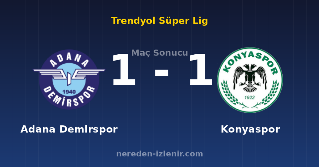Adana Demirspor 1-1 Konyaspor
