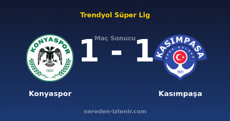 Konyaspor 1-1 Kasımpaşa