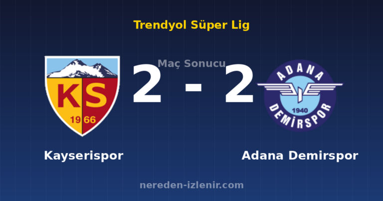 Kayserispor 2-2 Adana Demirspor