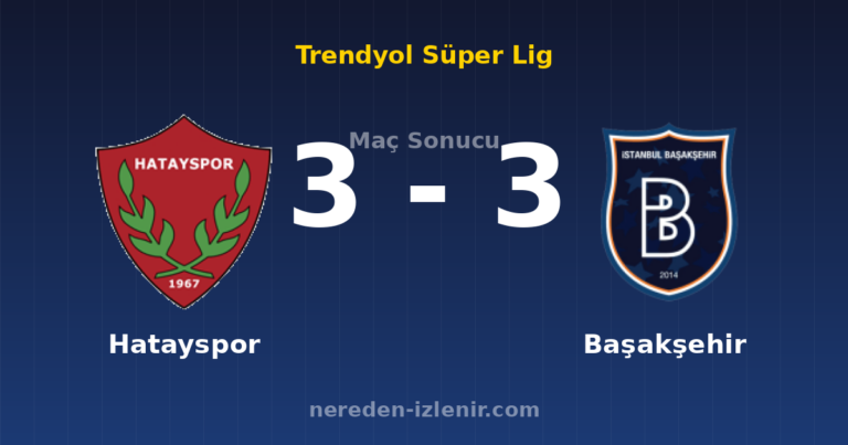 Hatayspor 3-3 Başakşehir
