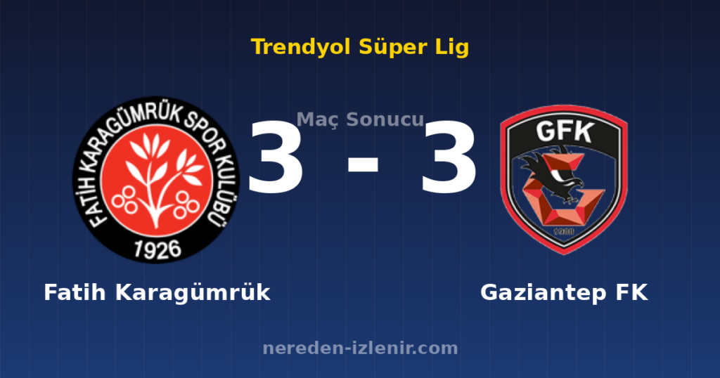 Fatih Karagümrük 3-3 Gaziantep FK