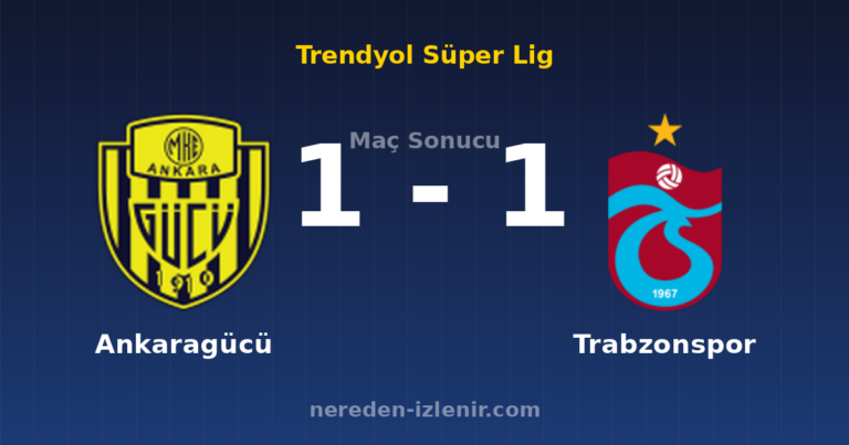 Ankaragücü 1-1 Trabzonspor