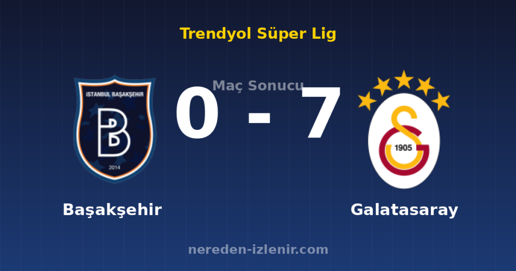 Başakşehir 0-7 Galatasaray