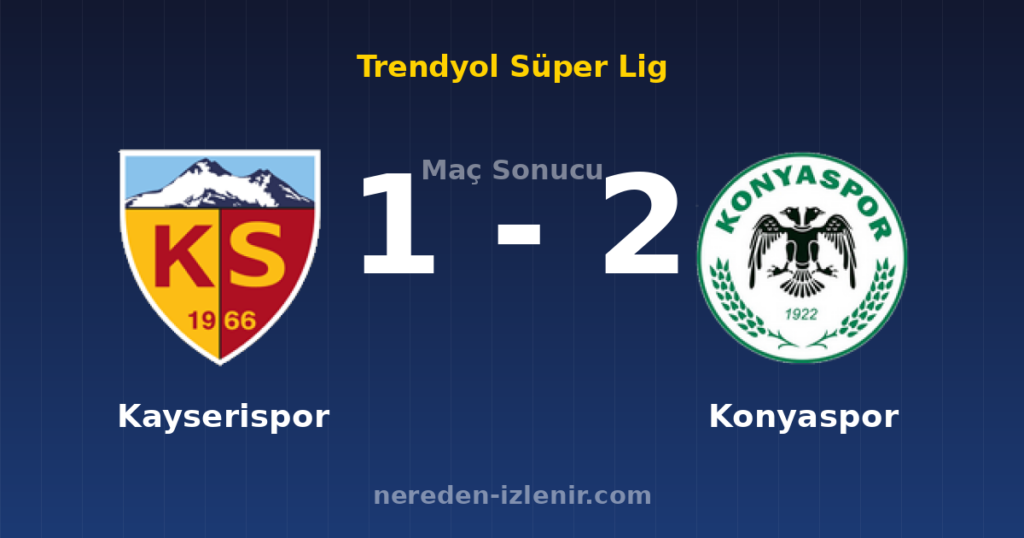 Kayserispor 1-2 Konyaspor
