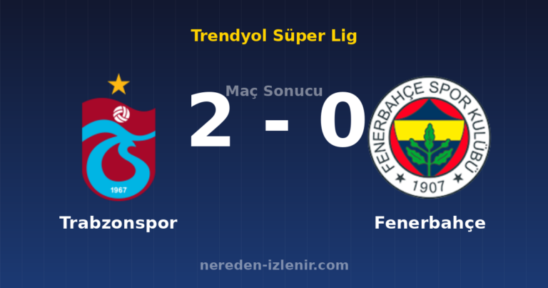 Trabzonspor 2-0 Fenerbahçe
