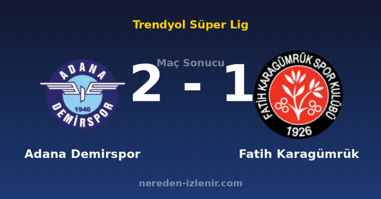 Adana Demirspor 2-1 Fatih Karagümrük
