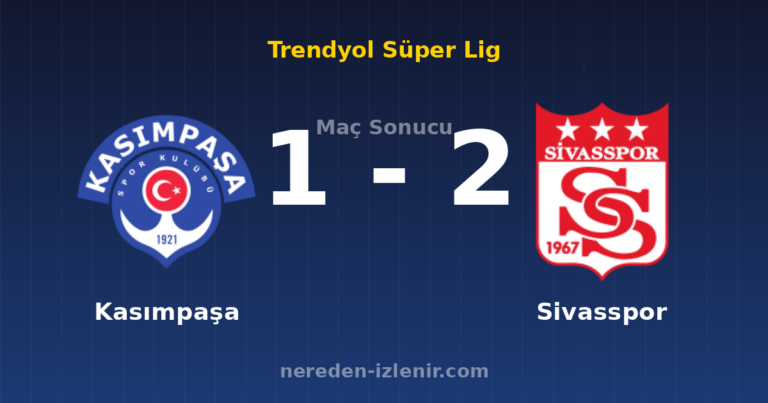Kasımpaşa 1-2 Sivasspor
