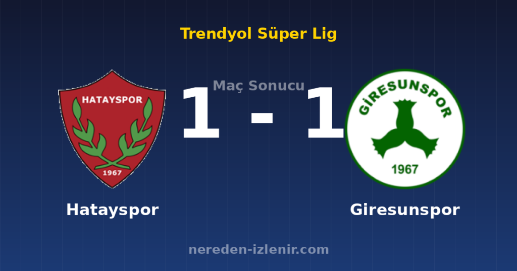 Hatayspor 1-1 Giresunspor