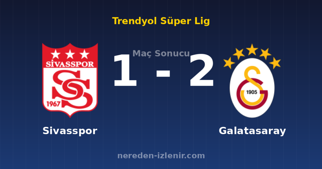 Sivasspor 1-2 Galatasaray