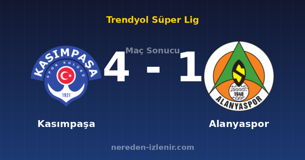 Kasımpaşa 4-1 Alanyaspor