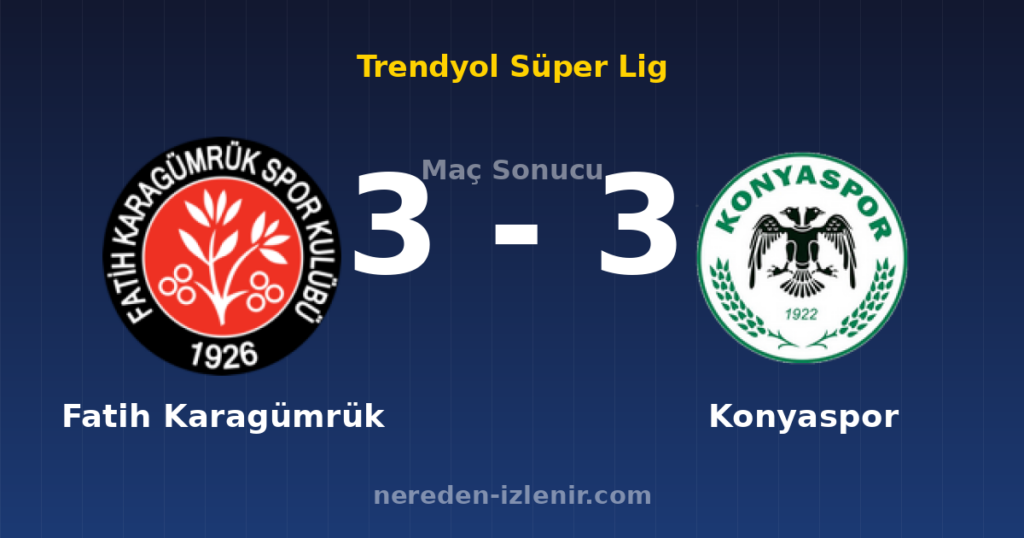 Fatih Karagümrük 3-3 Konyaspor