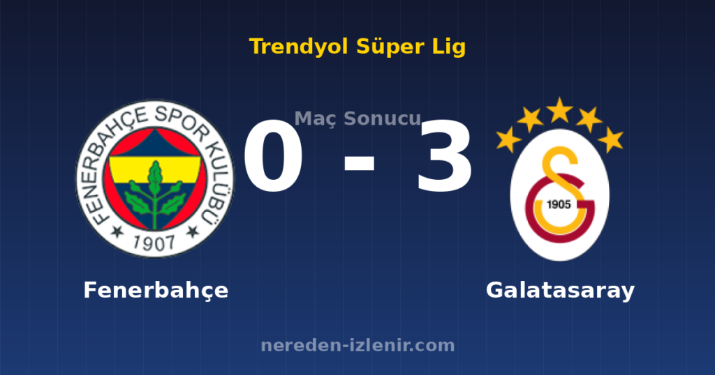 Fenerbahçe 0-3 Galatasaray