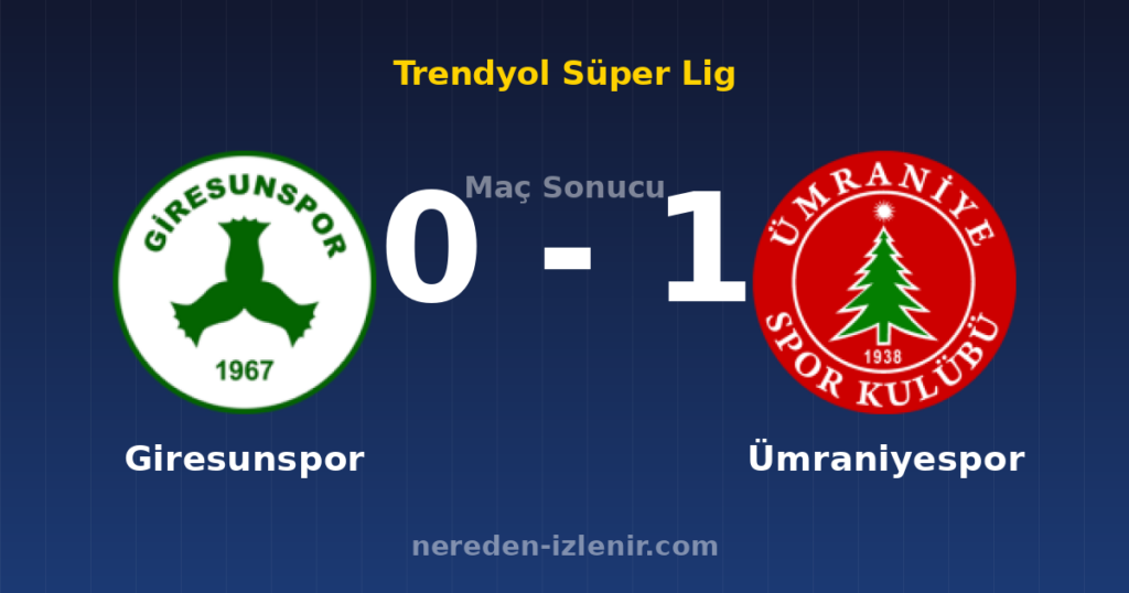 Giresunspor 0-1 Ümraniyespor