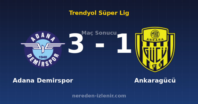Adana Demirspor 3-1 Ankaragücü