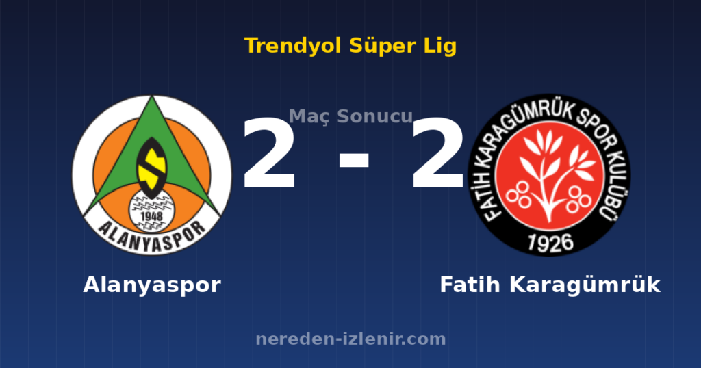 Alanyaspor 2-2 Fatih Karagümrük