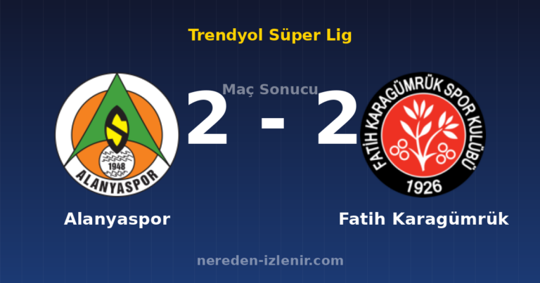 Alanyaspor 2-2 Fatih Karagümrük