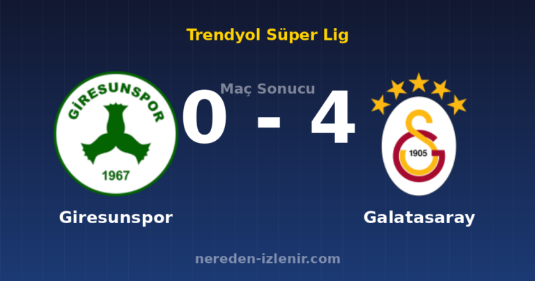 Giresunspor 0-4 Galatasaray