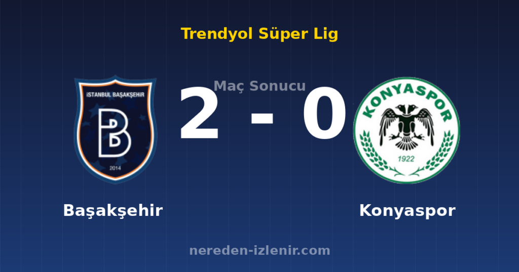 Başakşehir 2-0 Konyaspor