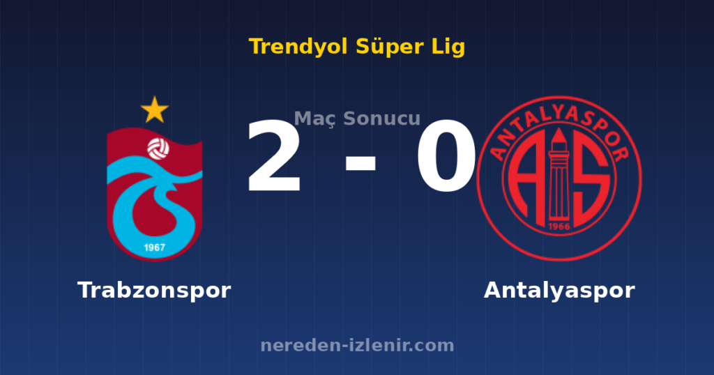 Trabzonspor 2-0 Antalyaspor