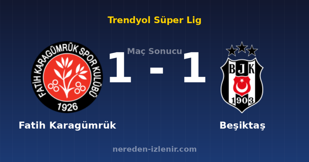 Fatih Karagümrük 1-1 Beşiktaş