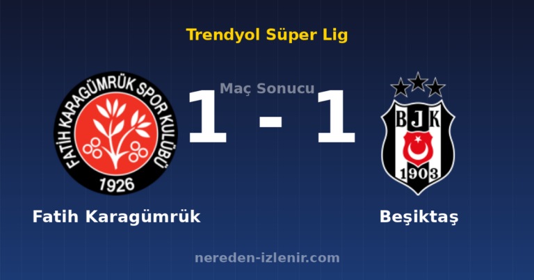 Fatih Karagümrük 1-1 Beşiktaş