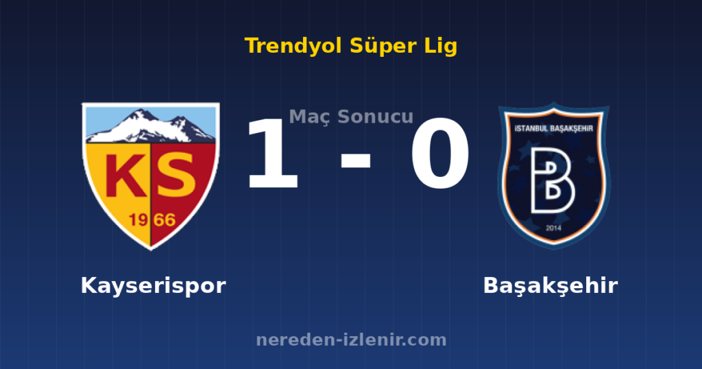 Kayserispor 1-0 Başakşehir