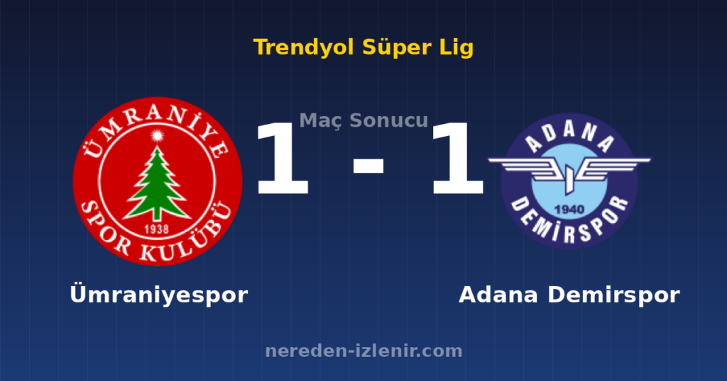 Ümraniyespor 1-1 Adana Demirspor