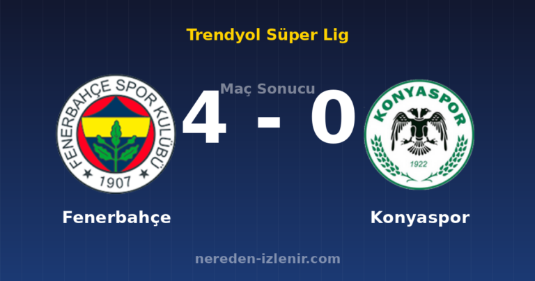 Fenerbahçe 4-0 Konyaspor