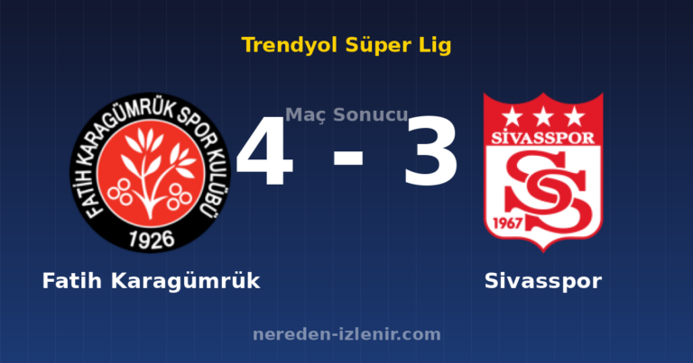 Fatih Karagümrük 4-3 Sivasspor