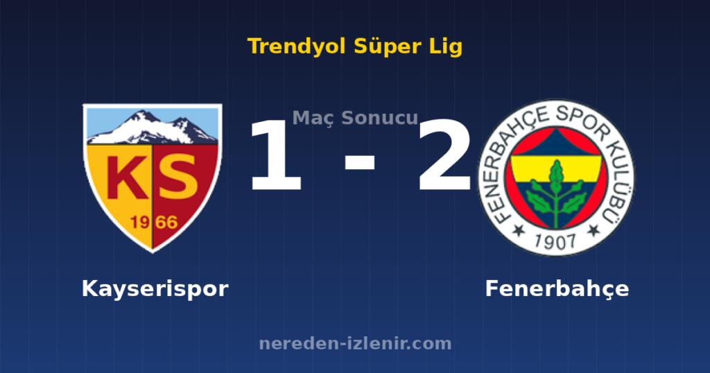 Kayserispor 1-2 Fenerbahçe