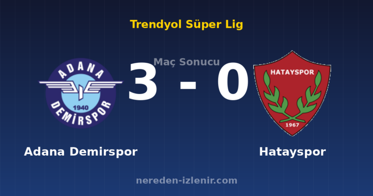 Adana Demirspor 3-0 Hatayspor