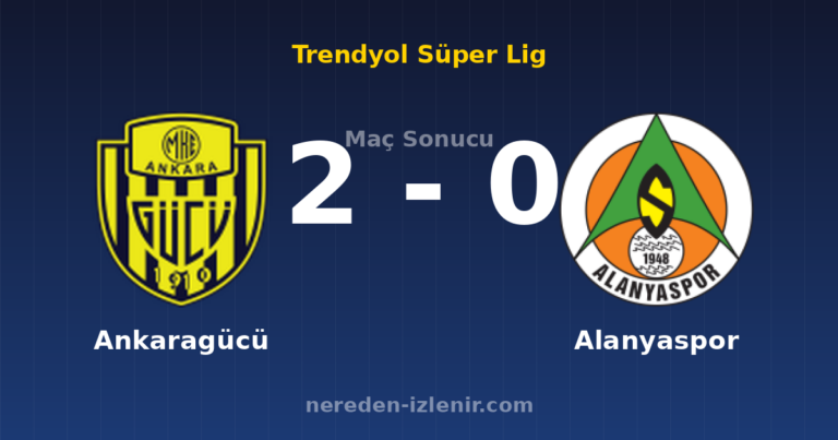 Ankaragücü 2-0 Alanyaspor