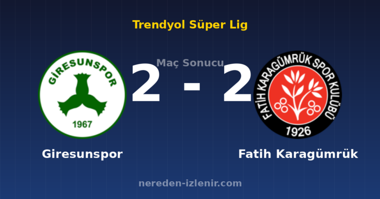Giresunspor 2-2 Fatih Karagümrük