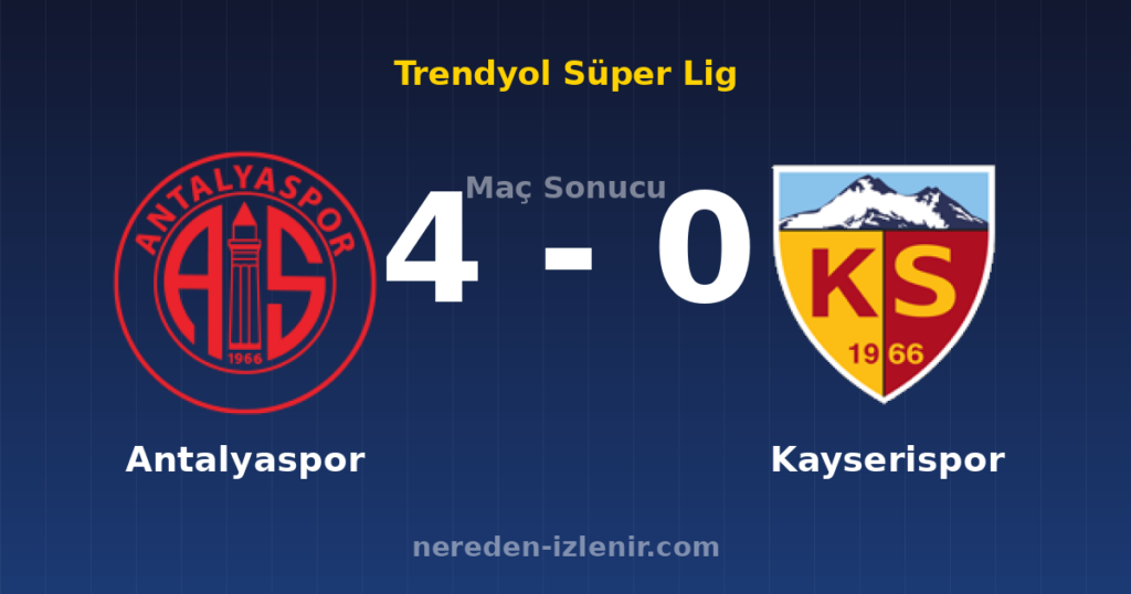 Antalyaspor 4-0 Kayserispor