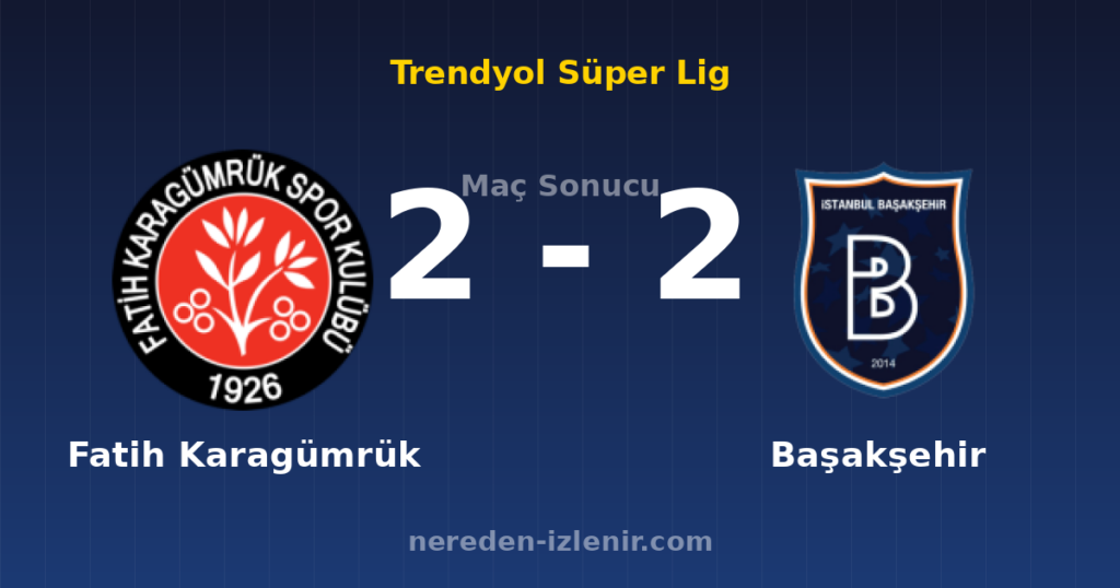 Fatih Karagümrük 2-2 Başakşehir