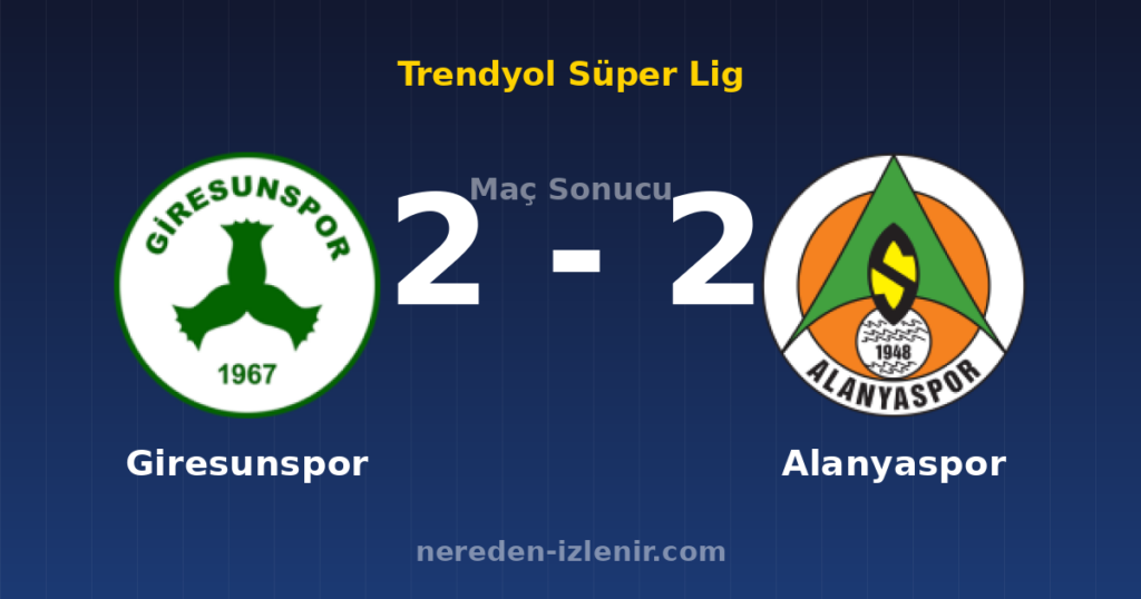 Giresunspor 2-2 Alanyaspor