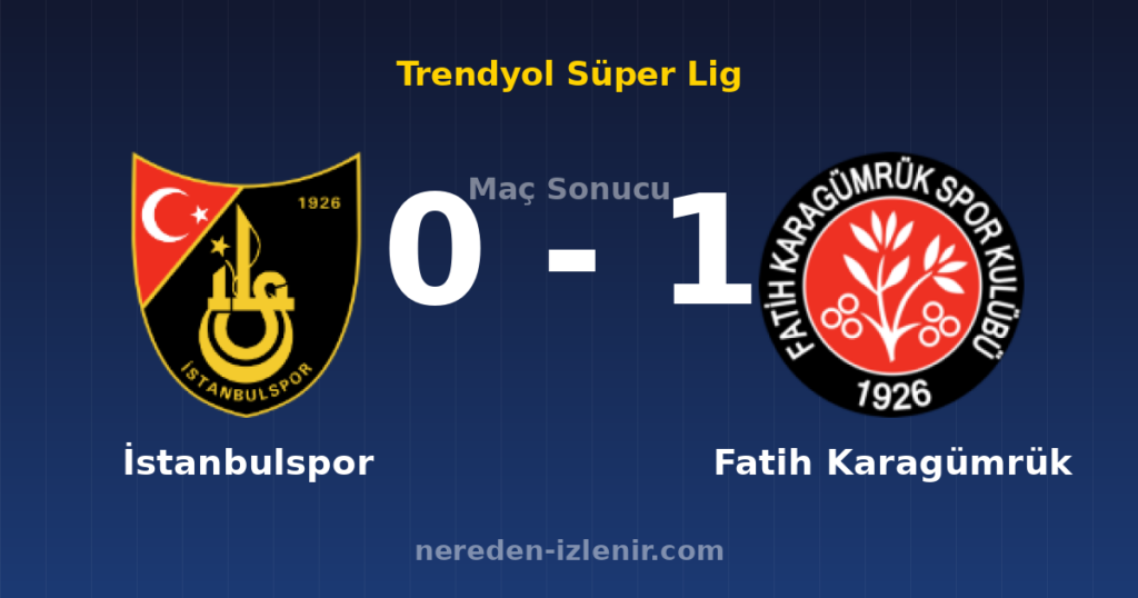 İstanbulspor 0-1 Fatih Karagümrük