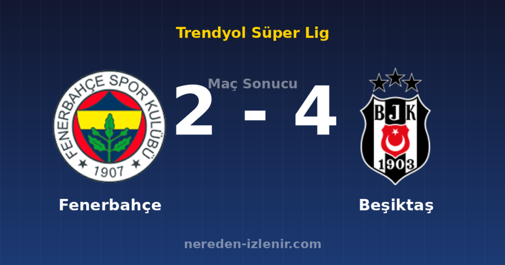 Fenerbahçe 2-4 Beşiktaş