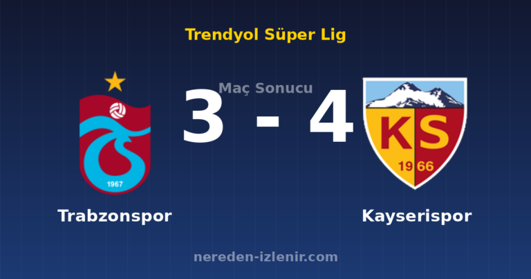 Trabzonspor 3-4 Kayserispor