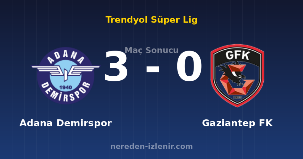 Adana Demirspor 3-0 Gaziantep FK