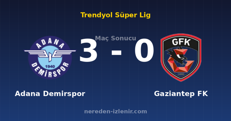 Adana Demirspor 3-0 Gaziantep FK