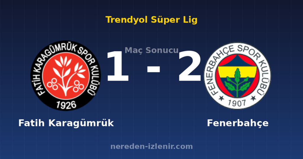 Fatih Karagümrük 1-2 Fenerbahçe