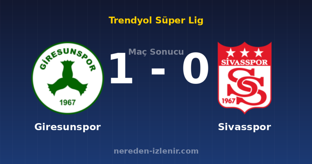 Giresunspor 1-0 Sivasspor