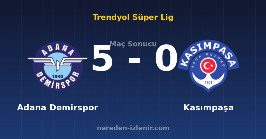 Adana Demirspor 5-0 Kasımpaşa
