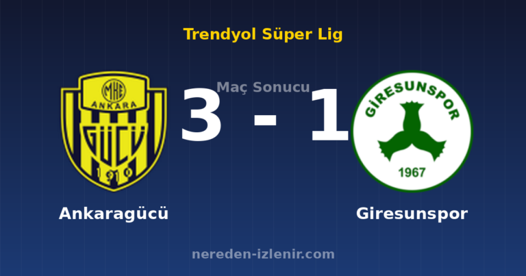 Ankaragücü 3-1 Giresunspor
