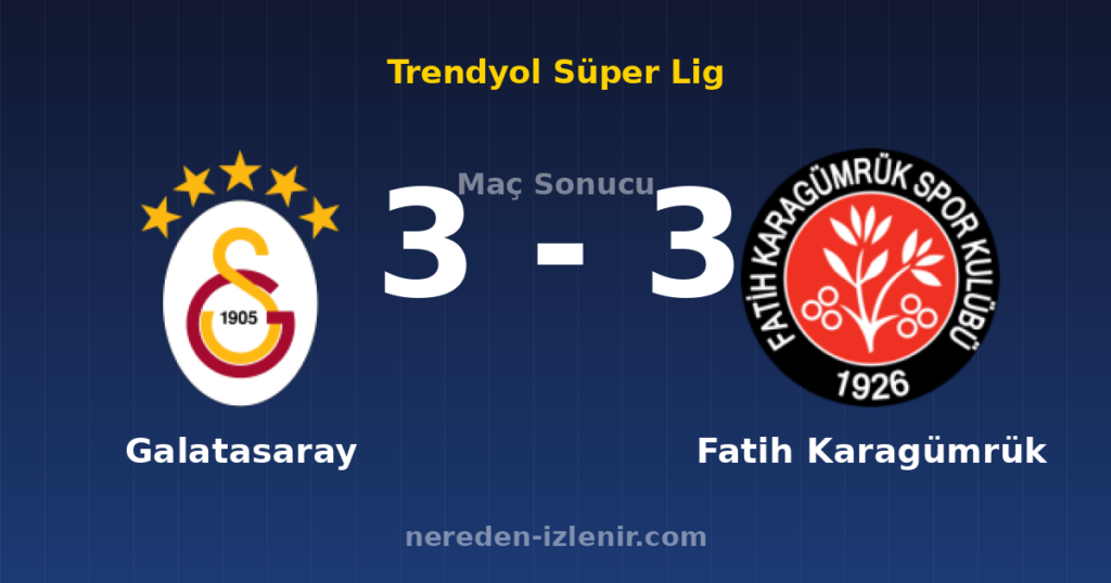 Galatasaray 3-3 Fatih Karagümrük