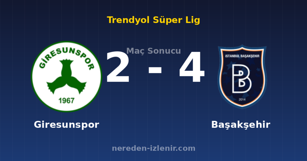 Giresunspor 2-4 Başakşehir