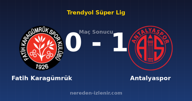 Fatih Karagümrük 0-1 Antalyaspor